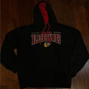 Black and Red Chicago Blackhawks Hoodie